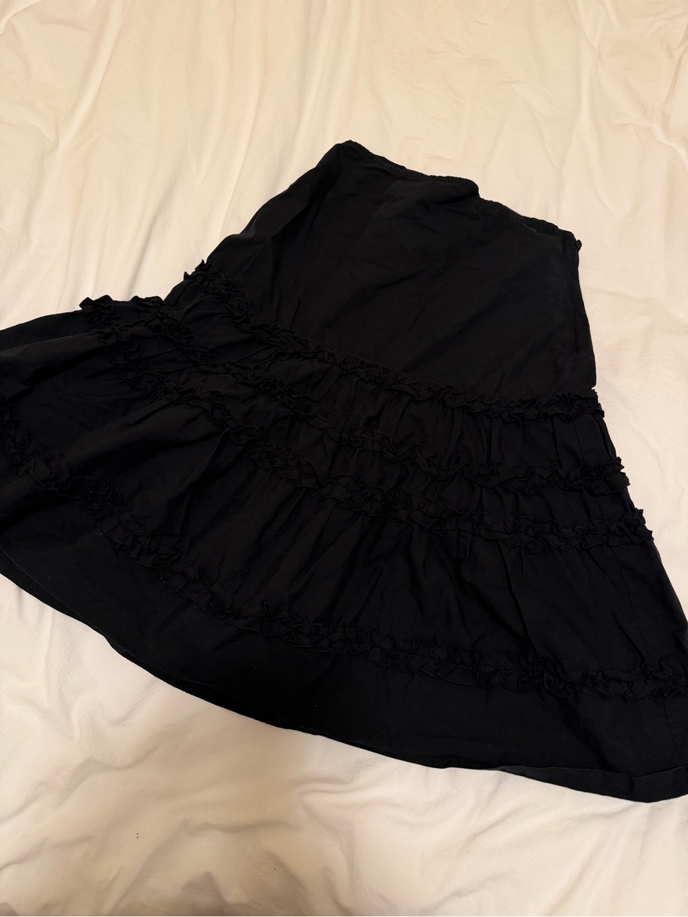 Ann Taylor LOFT Ruched A-Line Skirt in Black Size 2 Like New